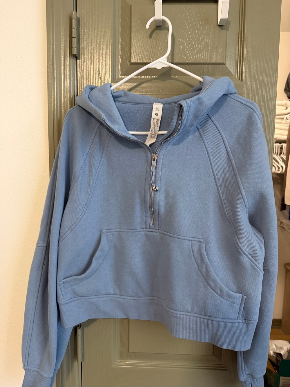 lululemon athletica Light Blue Half‑Zip Hoodie Sweater